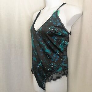 Frederick's of Hollywood Cami Bodysuit XL Sugar Fox NWT Celestial Print